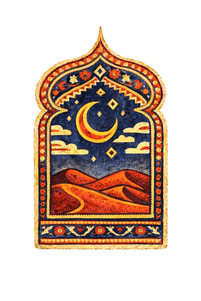 Learn Farsi - Persian arch with desert landscape